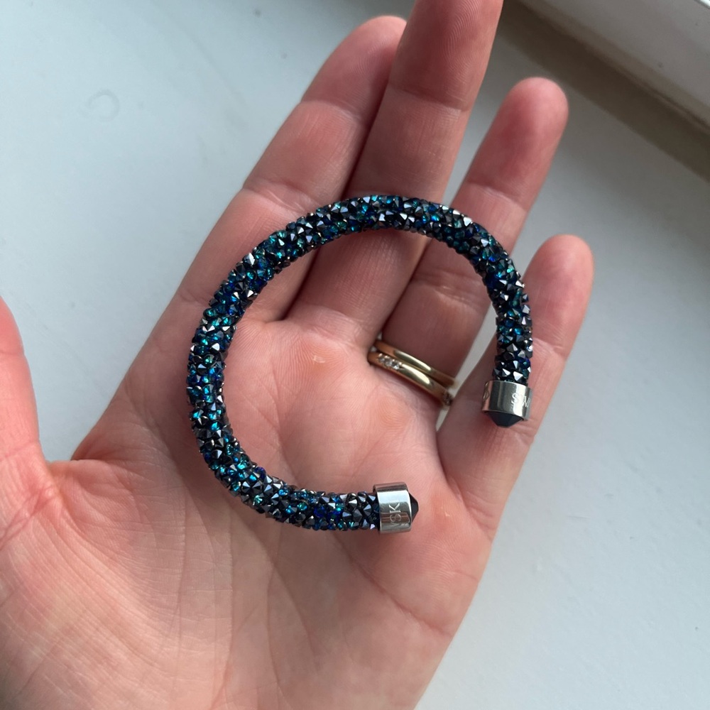Swarovski dark blue crystal bangle
